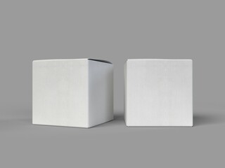 3d rendering illustration of the two white box packaging