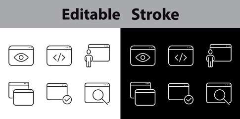 Simple Set of Application Related Vector Line Icons. Contains such Icons as Build, API, Terminal, Code Listing and more.Editable Stroke. Perfect Icon