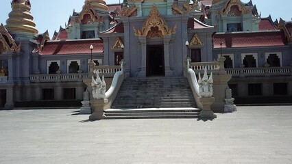 Sticker - Aerial footage of Wat Thang Sai located along the Ban Krut sea in Prachuap Khiri Khan, Thailand