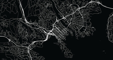 Canvas Print - Urban vector city map of Kristiansand, Norway, Europe