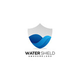 Fototapeta Do pokoju - Vector Shield water Logo Colorful Gradient