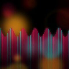 Wall Mural - abstract colorful illustration of stylized sound frequency equalizer element rainbow lines and wave