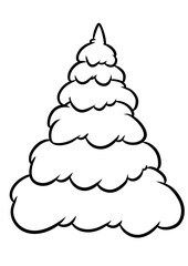 Wall Mural - snowy Christmas tree new year winter holiday cartoon illustration coloring page