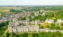 Aerial View Of The Arundel Castle And The Town In United Kingdom