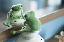Green Knitted Frog