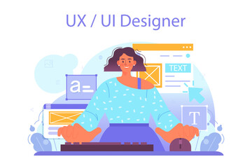 Wall Mural - ux and ui designer concept. app interface improvement. user interface