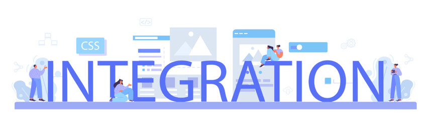 Wall Mural - integration typographic header. website layout converting and integrating