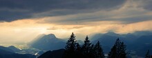 Panorama View Of Beautiful Mountains In Vorderkaiserfeldenhutte, Austria