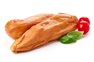 Sticker - Smoked chicken fillet, isolated on white background. High resolution image.