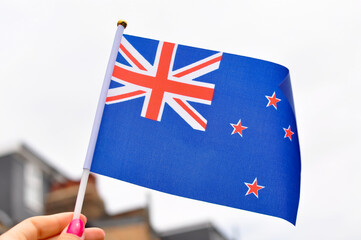 National flag of Australia close up stripes and stars
