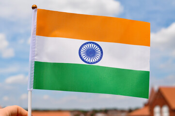 Wall Mural - the national flag of india orange white and green colors