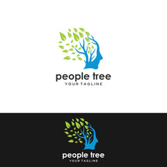 Wall Mural - tree brain logo concept. human mind, growth , innovation, thinking, symbol stock illustration.Mobile