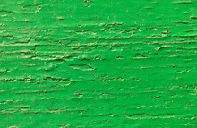 Wooden Background With Old Cracked Green Paint Closeup