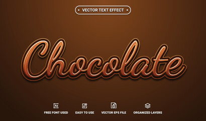 Wall Mural - Chocolate Editable Vector Text Effect.