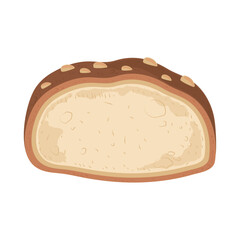 Wall Mural - half bread with nuts icon