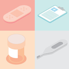 Sticker - icons isometric medical