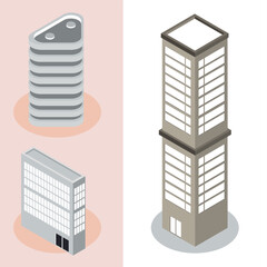 Sticker - set of isometric city