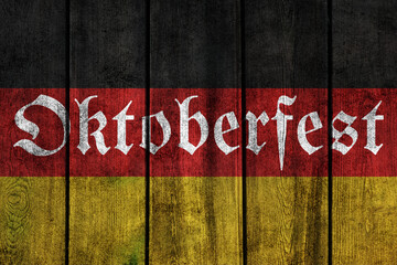 Wall Mural - Oktoberfest background on wood