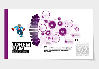 Canvas Print - Business presentation infographic template, vector