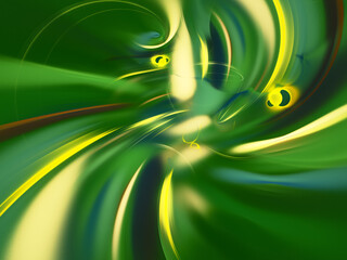 yellow and green abstract fractal background 3d rendering illustration