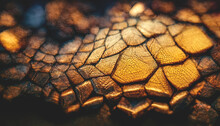 Dragon Skin. Macro. Abstract Leather Background. 3D Illustration.
