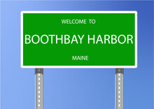 Vector Signage-Welcome To Boothbay Harbor, Maine	