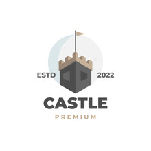 Elegant Black Castle Simple Illustration Logo