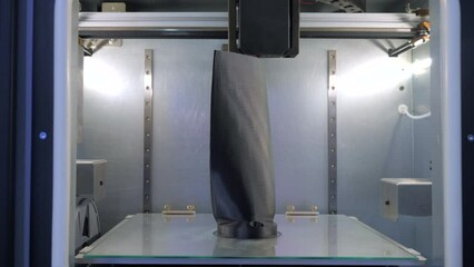 Wall Mural - 3D printer printing process. Media. Close up of 3d printing machine in motion at the factory workshop.