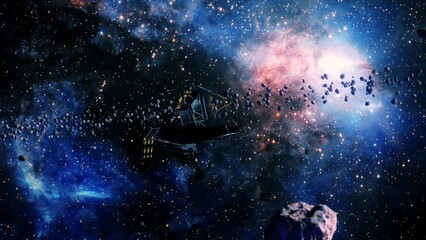Wall Mural - galaxy exploration with nasa james webs telescope outer space towards central glowing milky way gala