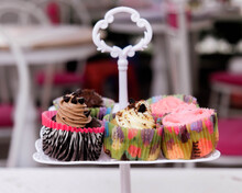 Bokeh Shot Of Cupcakes Displayed