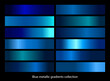 Collection of blue gradient illustrations for backgrounds