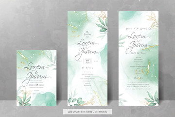 Sticker - Hand Painted Watercolor Floral Wedding Invitation Menu Template