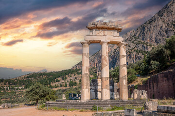 Wall Mural - Delphi Greece. Delfi Archaeological Site, Ancient Greek ruins