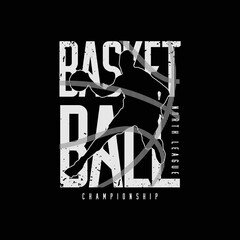 Wall Mural - Basketball illustration typography. perfect for designing t-shirts, shirts, hoodies, poster, print etc