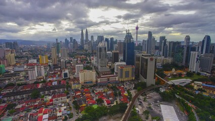 Wall Mural - 4K  Time-lapse of Kuala Lumpur city during sunset.