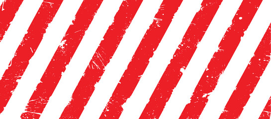 Poster - warning sign with red stripes on white	