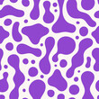 Groovy Lava Lamp Seamless Pattern. Psychedelic Fluid Drops Vector Background in 1970s Hippie Retro Style