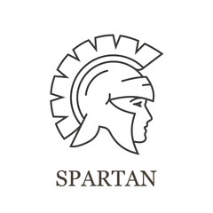 Sticker - Spartan helmet line icon on white background. Editable stroke.