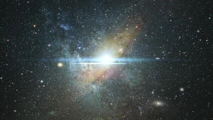 4k galaxy in the middle floats in the universe
