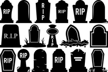 Tombstone SVG, Tombstone Silhouette, Rest In Peace Svg, Headstone Svg, RIP Svg, Gravestone Svg, Tombstone Bundle