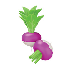 Sticker - Turnip 3d rendering isometric icon.