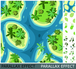 Wall Mural - top view of landscape from height. river and sand. image from layers for overlay with parallax effec