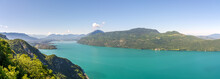 Panoramic View At The Bourget Lake From Viewpoint Near Aix Les Bains, France