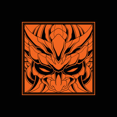 Poster - 0range samurai logo in square shape