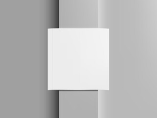 Wall Mural - Realistic Blank Square Brochure On Grey Background