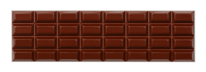 Wall Mural - Dark chocolate bar isolated on white