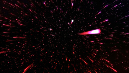 Wall Mural - Flying through galaxy among stars. Motion. Outer space background with slowly flying small stars.
