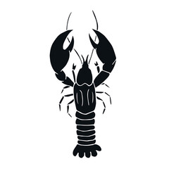 Wall Mural - Vector hand drawn doodle sketch black lobster isolated on white background