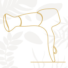 Sticker - hair dryer drawing one continuous line vector