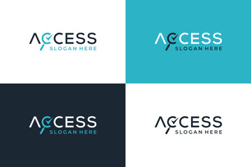 simple word mark access logo vector